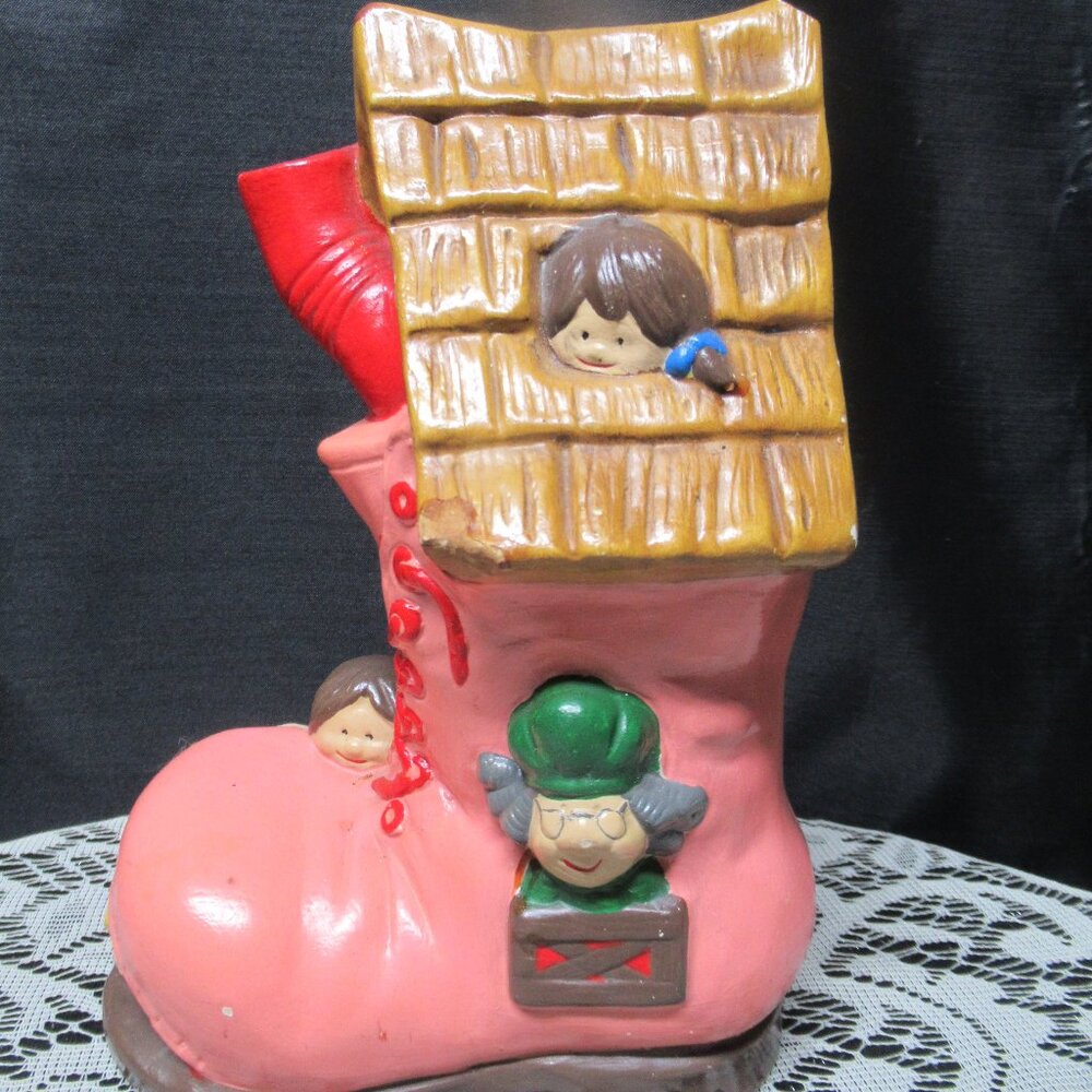 Vintage Ceramic Old Woman Who Lived In A Shoe